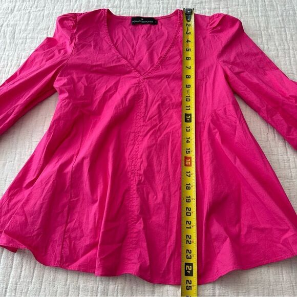 Tuckernuck Pomander Place Easton Poplin Long Sleeve Blouse Pink Small Preppy - Picture 7 of 9